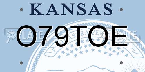 O79TOE Kansas License Plate