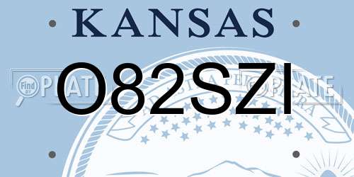 O82SZI Kansas License Plate