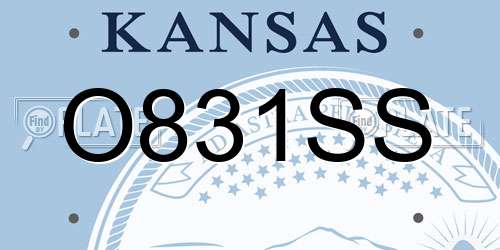 O831SS Kansas License Plate