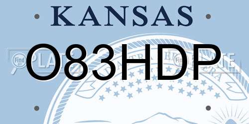O83HDP Kansas License Plate