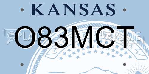 O83MCT Kansas License Plate