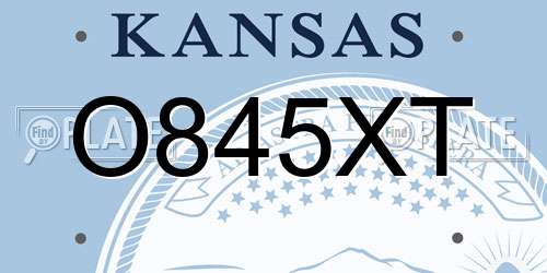 O845XT Kansas License Plate