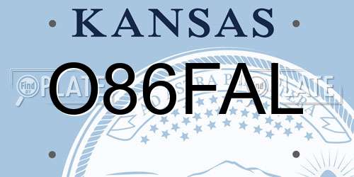 O86FAL Kansas License Plate