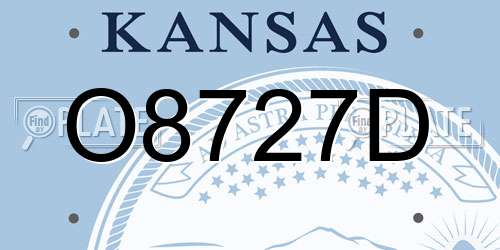 O8727D Kansas License Plate