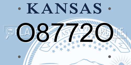 O8772O Kansas License Plate