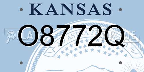 O8772Q Kansas License Plate