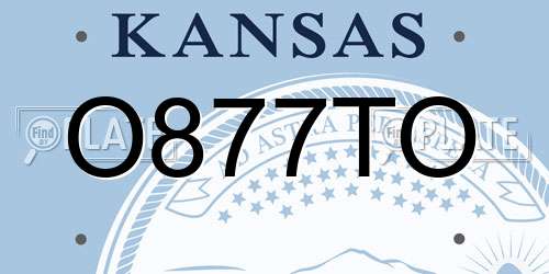 O877TO Kansas License Plate