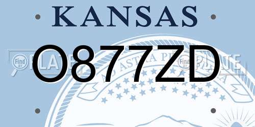 O877ZD Kansas License Plate