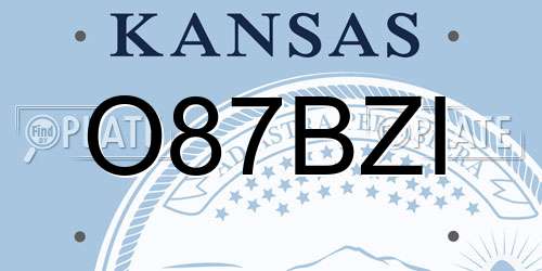 O87BZI Kansas License Plate
