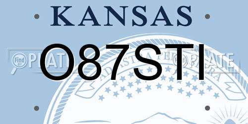 O87STI Kansas License Plate