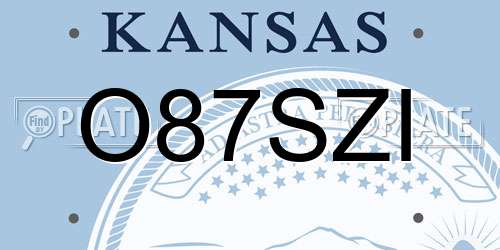 O87SZI Kansas License Plate