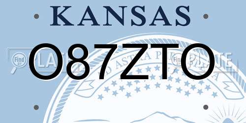 O87ZTO Kansas License Plate