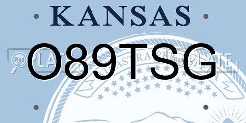 O89TSG Kansas License Plate