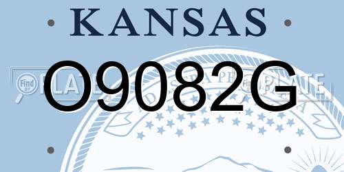 O9082G Kansas License Plate