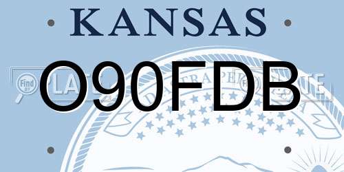 O90FDB Kansas License Plate