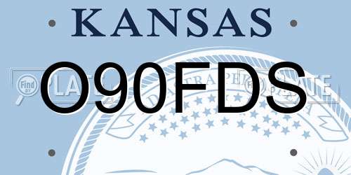 O90FDS Kansas License Plate