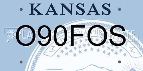 O90FOS Kansas License Plate