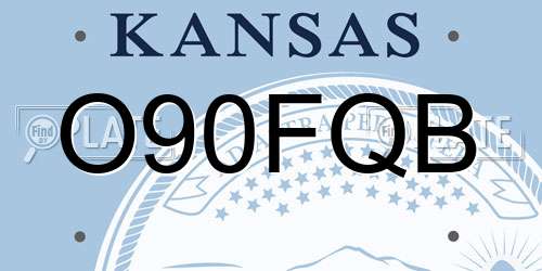 O90FQB Kansas License Plate