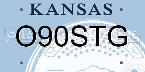 O90STG Kansas License Plate