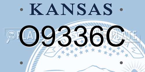 O9336C Kansas License Plate