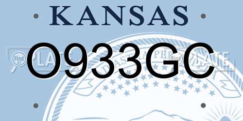 O933GC Kansas License Plate