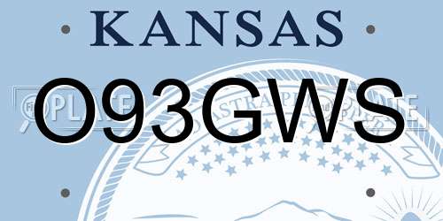 O93GWS Kansas License Plate