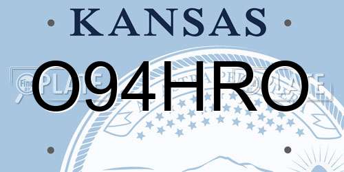 O94HRO Kansas License Plate