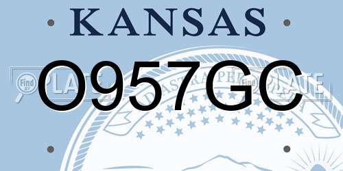 O957GC Kansas License Plate