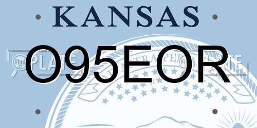 O95EOR Kansas License Plate