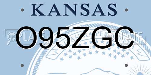 O95ZGC Kansas License Plate