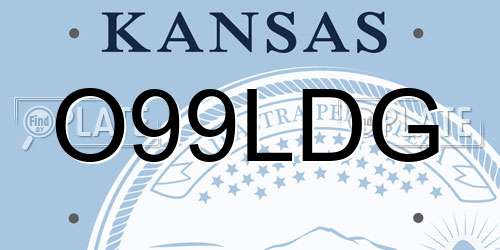 O99LDG Kansas License Plate