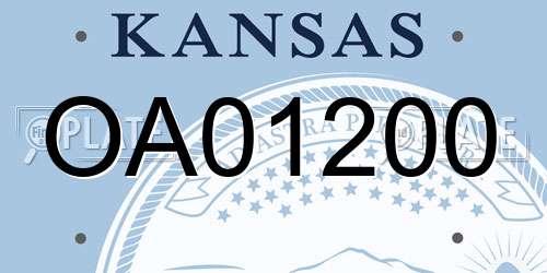 OA01200 Kansas License Plate