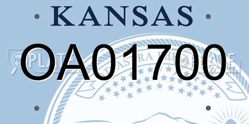 OA01700 Kansas License Plate
