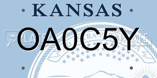OA0C5Y Kansas License Plate
