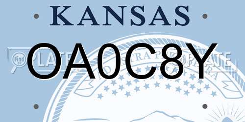 OA0C8Y Kansas License Plate