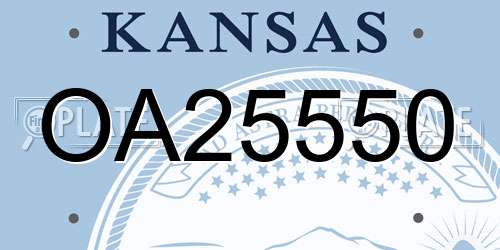 OA25550 Kansas License Plate
