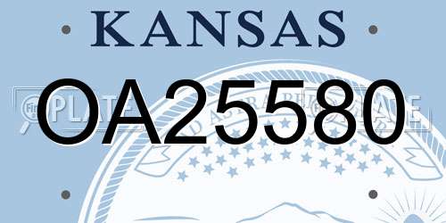 OA25580 Kansas License Plate