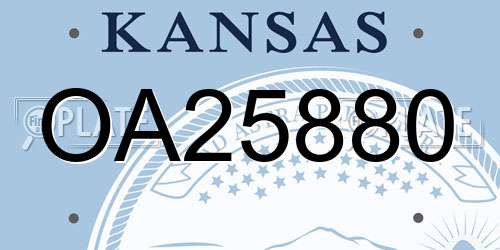OA25880 Kansas License Plate