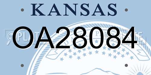 OA28084 Kansas License Plate