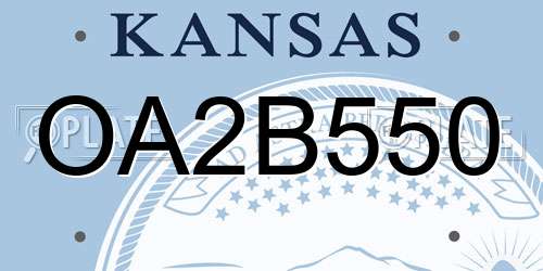 OA2B550 Kansas License Plate