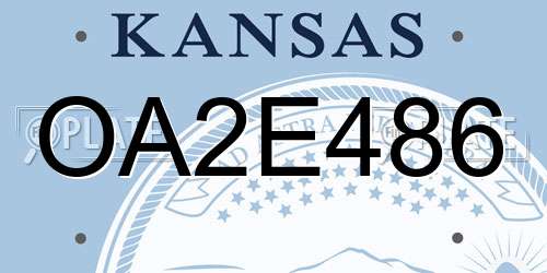 OA2E486 Kansas License Plate