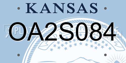 OA2S084 Kansas License Plate
