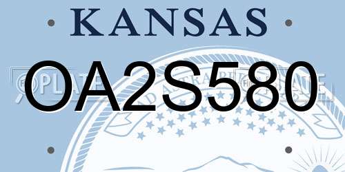OA2S580 Kansas License Plate