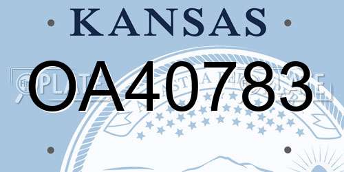 OA40783 Kansas License Plate