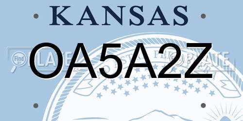 OA5A2Z Kansas License Plate