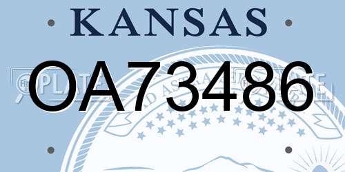 OA73486 Kansas License Plate