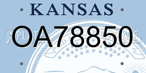 OA78850 Kansas License Plate
