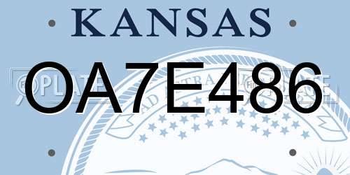 OA7E486 Kansas License Plate