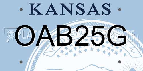 OAB25G Kansas License Plate