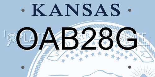 OAB28G Kansas License Plate